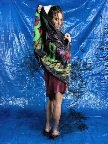 ‘Fuck Me’ Hand Painted Asymmetrical Skirt