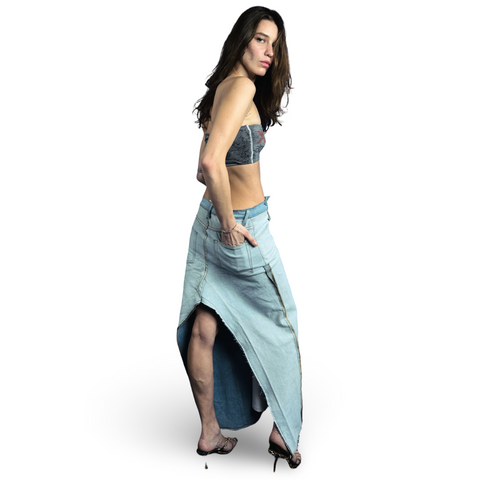 Reverse Palette Denim Skirt